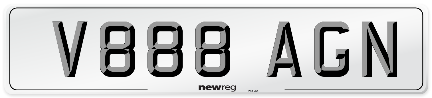 V888 AGN Number Plate from New Reg